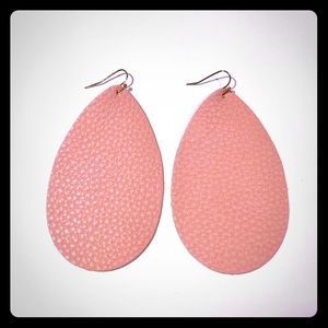 Dusty rose vegan leather drop earrings